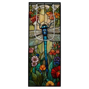 Sacola Para Vinho Retro art nouveau dragonfly boho chic