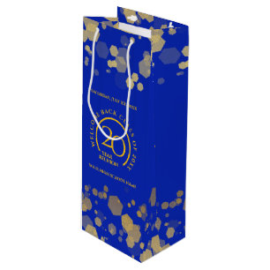 Sacola Para Vinho Reunião de Classe da Faculdade de Azul e Dourada
