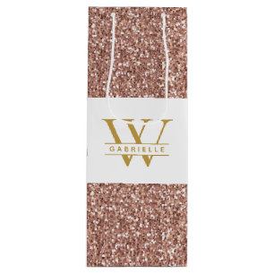 Sacola Para Vinho Rosa Rosa Rosa Rosa Rosa Dourada Brilhante Inicial