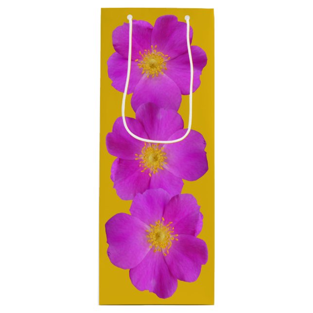 Sacola Para Vinho Rosa selvagem 2 (Frente)