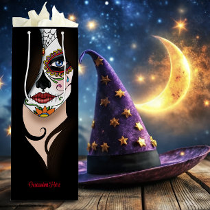Sacola Para Vinho Rosa Sugar SKull Retrato