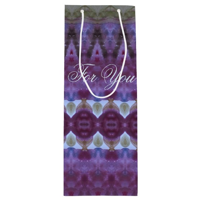 Sacola Para Vinho Roxo Escuro e um Toque de Azul (Frente)