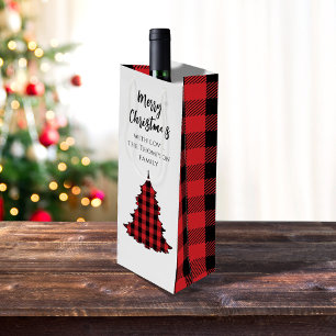 Sacola Para Vinho Rustic Felry Christmas Buffalo Personalizado
