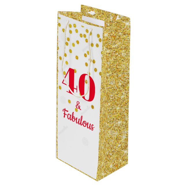 Sacola Para Vinho Saca de Presente de Vinho - Milestone Dourado (Frente inclinada)