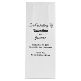 Sacola Para Vinho Saca de Presente de Vinho para Casamento Preto e B