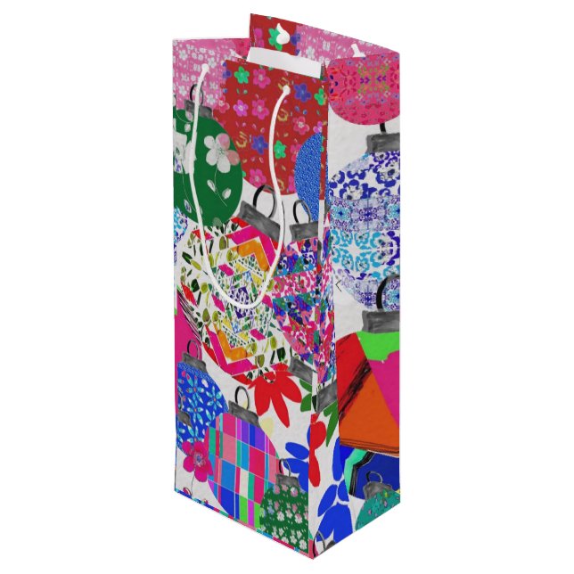 Sacola Para Vinho saca de vinho bola de Natal (Verso inclinado)