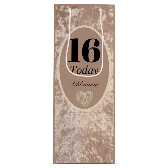 Sacola Para Vinho Saco de presente de aniversário de veludo personal (Frente)