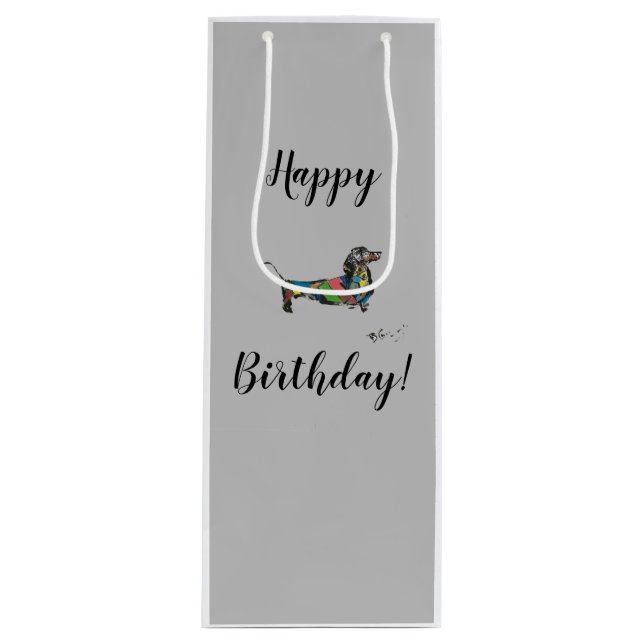 Sacola Para Vinho Saco de Presente de Aniversário Feliz (Frente)