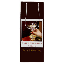 Sacola Para Vinho Saco de Presente de Cocktail Azeitona Retro Marrom