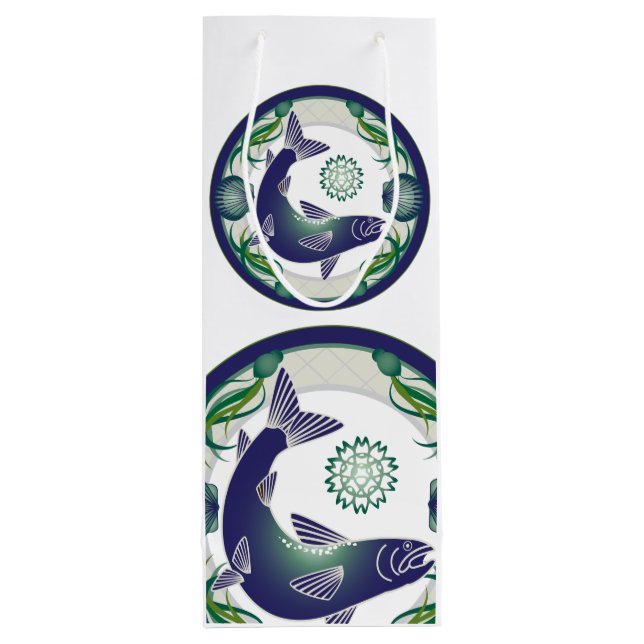 Sacola Para Vinho Saco de presente de salmão (Verso)