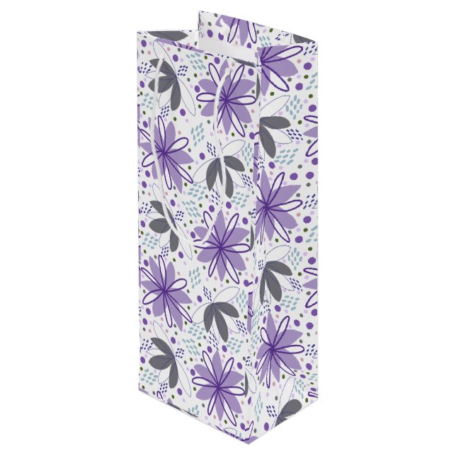 Sacola Para Vinho Saco de Presente de Vinho de Flores Botânicas Flor (Verso inclinado)