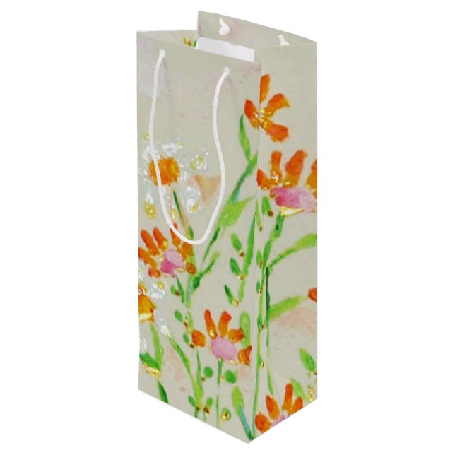 Sacola Para Vinho Saco de presente de vinho Fleur (Verso inclinado)