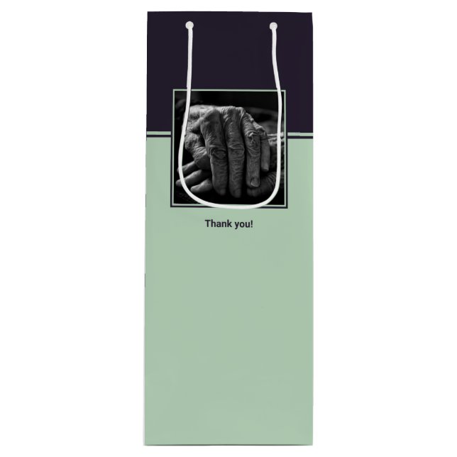 Sacola Para Vinho Saco de Presente de Vinho Obrigado com Imagem e Lo (Frente)