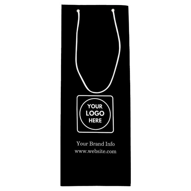 Sacola Para Vinho Saco de Presente de Vinho Preto | Design Personali (Frente)