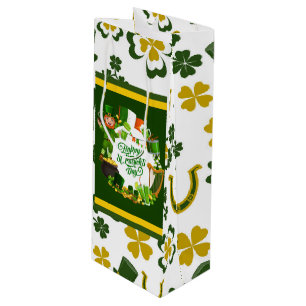 Sacola Para Vinho Saco de Presente do Dia de São Patrício Feliz