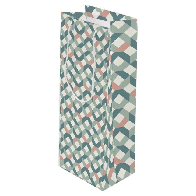 Sacola Para Vinho Saco de Presente Geométrico Moderno para Quilômetr (Frente inclinada)