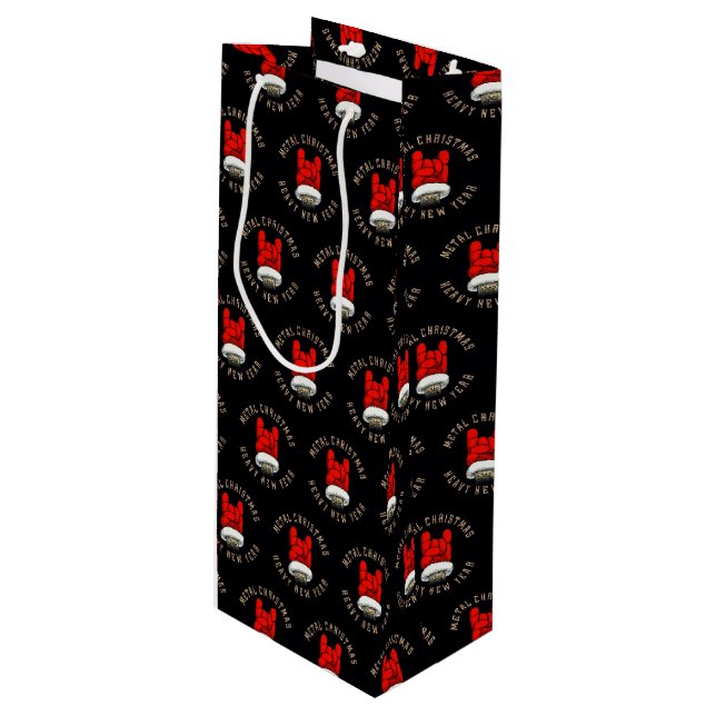 Sacola Para Vinho Saco de Presente Médio de Natal de Metal Pesado (Frente inclinada)
