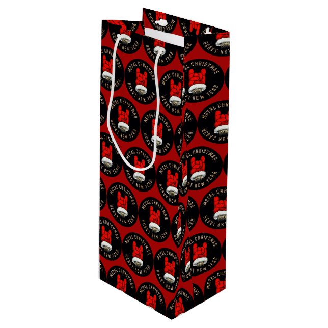 Sacola Para Vinho Saco de Presente Médio de Natal de Metal Pesado (Frente inclinada)