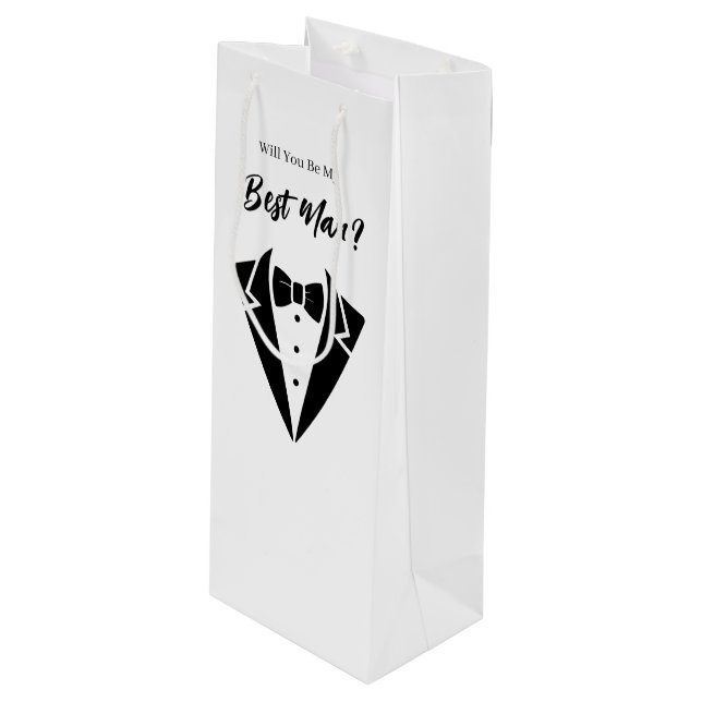 Sacola Para Vinho Saco de Presente para o Padrinho de Casamento (Frente inclinada)