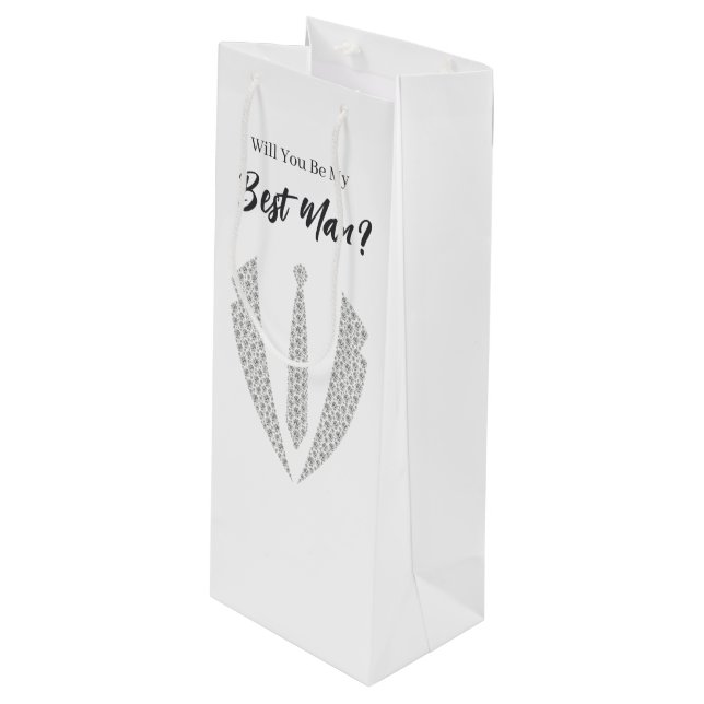 Sacola Para Vinho Saco de Presente para Padrinho de Casamento (Frente inclinada)