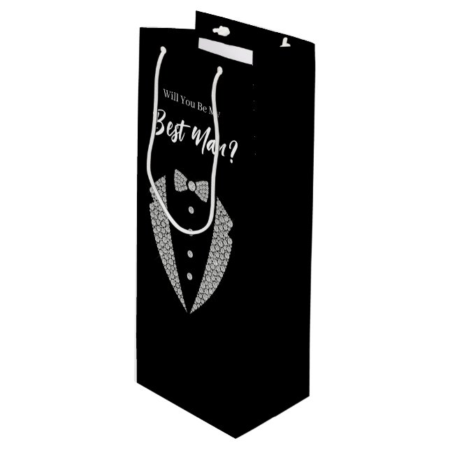 Sacola Para Vinho Saco de Presente para Padrinho de Casamento (Frente inclinada)