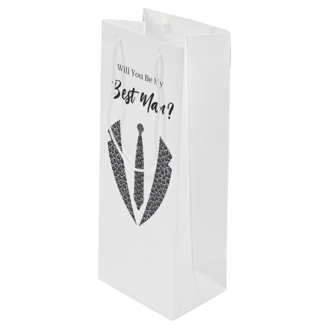 Sacola Para Vinho Saco de Presente para Padrinho de Casamento (Frente inclinada)