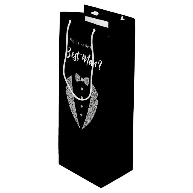 Sacola Para Vinho Saco de Presente para Padrinho de Casamento (Frente inclinada)