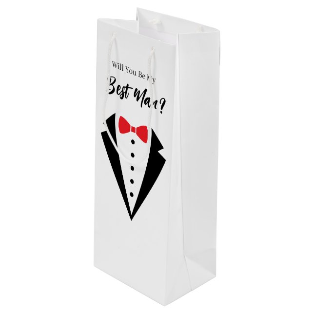 Sacola Para Vinho Saco de Presente para Padrinho de Casamento (Frente inclinada)