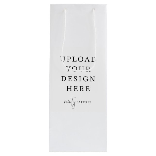 Sacola Para Vinho Saco de presentes personalizado, 4,75" x 13" (Frente)