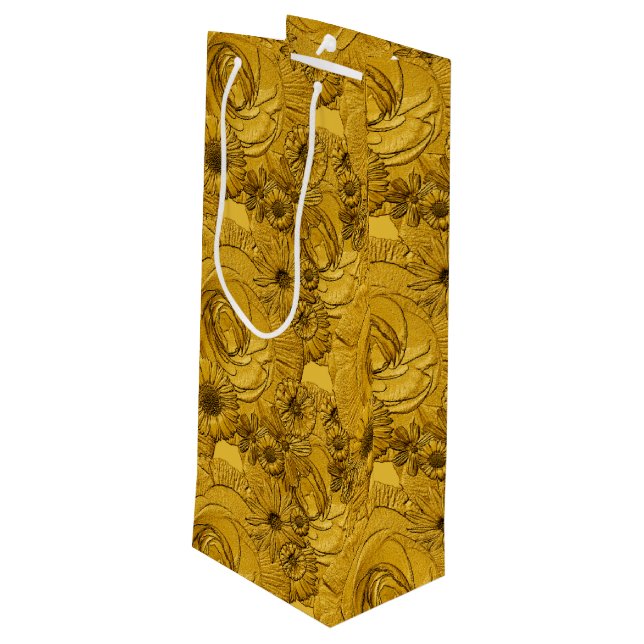 Sacola Para Vinho SACO DE PRESSÃO Dourada-VINHO (Verso inclinado)