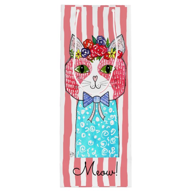 Sacola Para Vinho Saco de Toia de Vinho de Gato Cinto e Colorido (Verso)