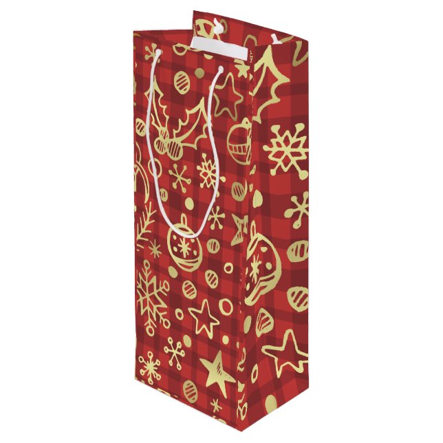 Sacola Para Vinho saco de vinho de Natal (Verso inclinado)
