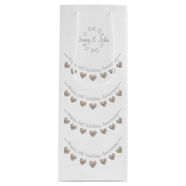 Sacola Para Vinho Saco de vinho do colar do 13 Weding Aniversário (Frente)