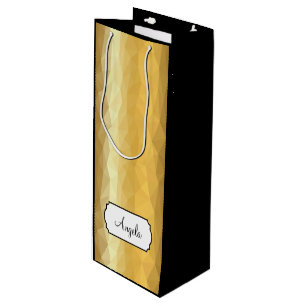 Sacola Para Vinho Saco de vinho elegante preto metálico-ouro com no
