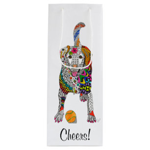 Sacola Para Vinho Saco de vinho Labrador Amarelo (personalizável)