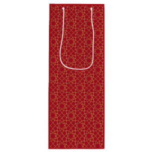 Sacola Para Vinho Saco do Presente Árabe Vermelho e Dourado