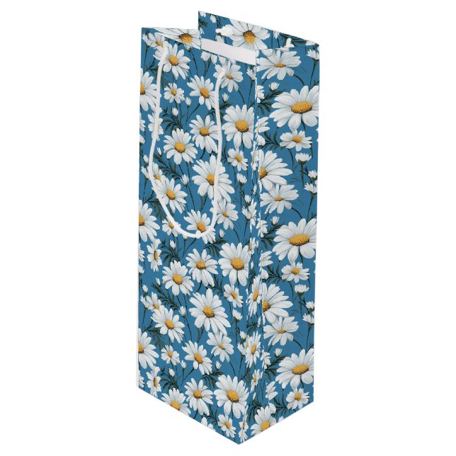 Sacola Para Vinho Saco do Presente de Impressão Floral (Frente inclinada)