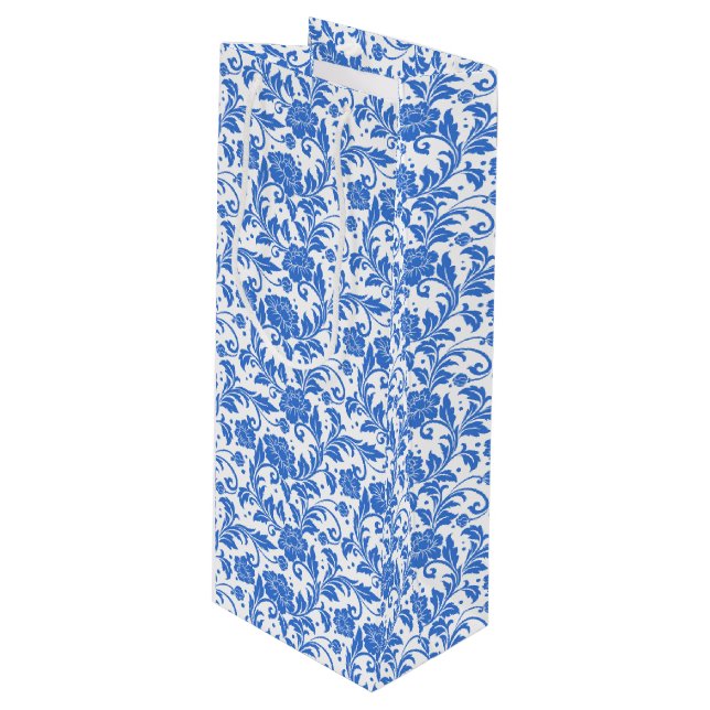 Sacola Para Vinho Saco do Presente de Impressão Floral (Frente inclinada)