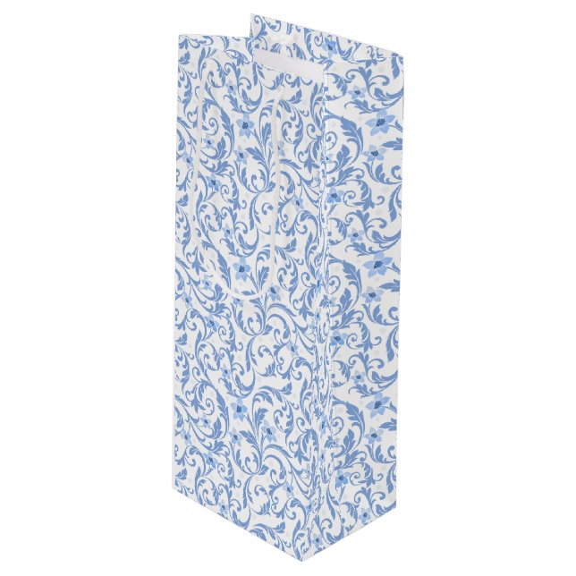 Sacola Para Vinho Saco do Presente de Impressão Floral (Frente inclinada)