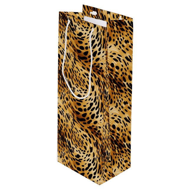 Sacola Para Vinho Saco do Presente de Impressão Leopard (Frente inclinada)