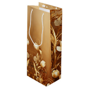 Sacola Para Vinho Saco do presente de vinho floral