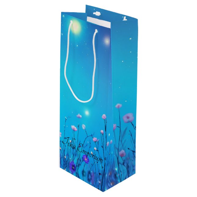 Sacola Para Vinho Saco do presente de vinho floral (Frente inclinada)