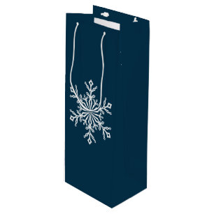 Sacola Para Vinho Saco-Floco de neve do presente de época natalíci