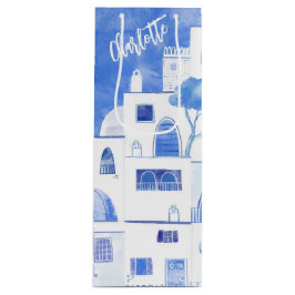 Sacola Para Vinho Santorini Watercolor Personalizado
