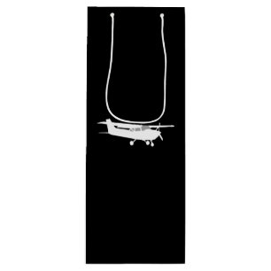 Sacola Para Vinho Silhueta de Cessna Clássica de Aeronaves Voando e