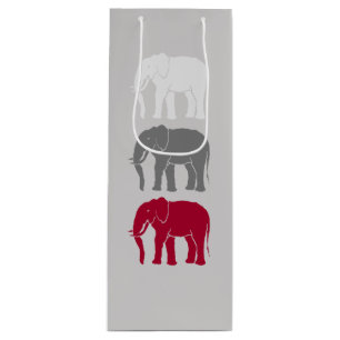 Sacola Para Vinho Silhuetas vermelhas, cinzentas, e brancas dos