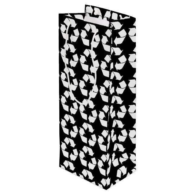 Sacola Para Vinho Símbolo de Reciclagem Branco (Verso inclinado)