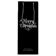 Simples Script Retro Preto e Branco Feliz Natal