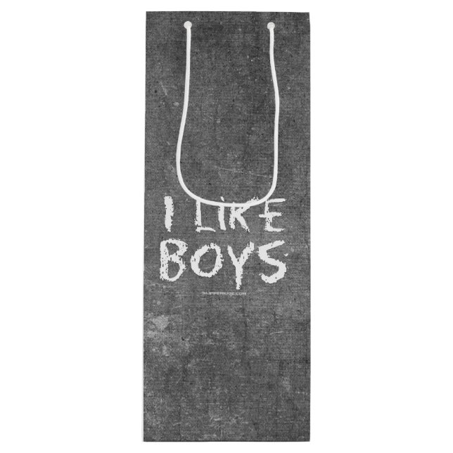 Sacola Para Vinho SlipperyJoe's Eu gosto de 'Meninos' malditos 'chal (Frente)