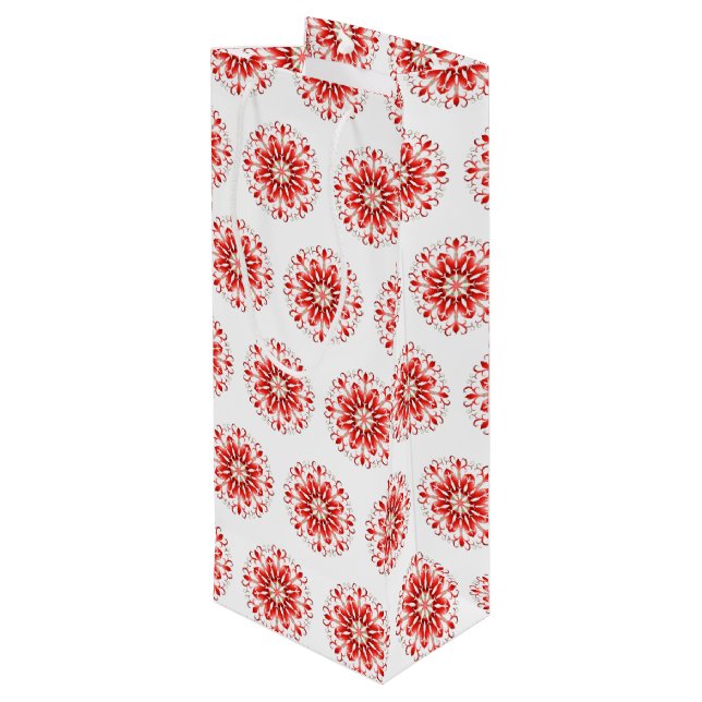 Sacola Para Vinho Snowflake Holiday Gift Bag (Verso inclinado)
